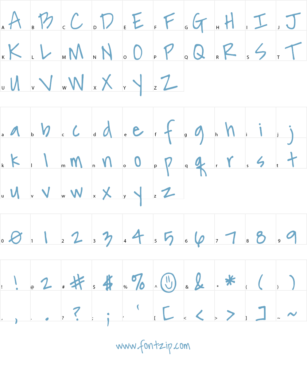 DJB Another Mandy Font Character